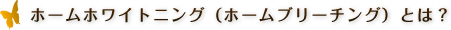 ホームホワイトニング（ホームブリーチング）とは？